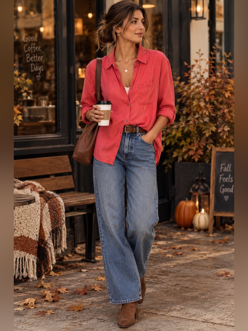 Pink Lyocell Button Down Shirt Long Sleeves Pocket Standard Grace Medium